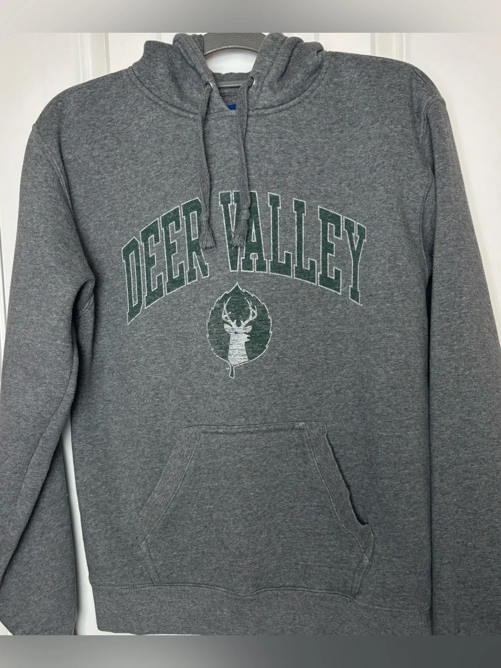 Deer Valley Gear for Sports Big Cotton Hoodie Gray Green Unisex Small Ski
